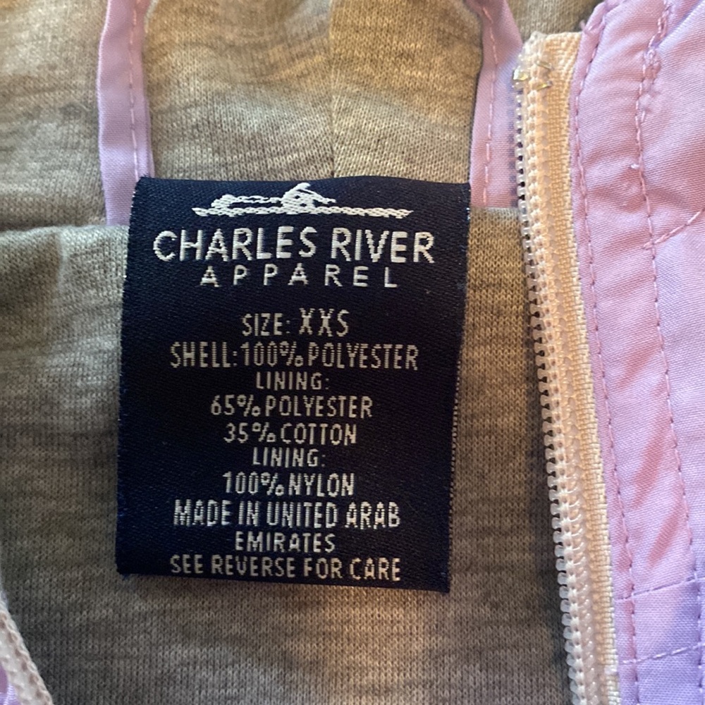 Charles River classic pullover, women’s xx-small, lavender/grey cotton inside - Picture 2 of 3